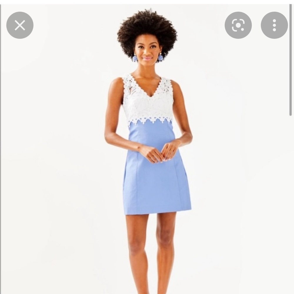 NWT Lilly Pulitzer Sandi Stretch Dress SIZE 16 Blue Peri